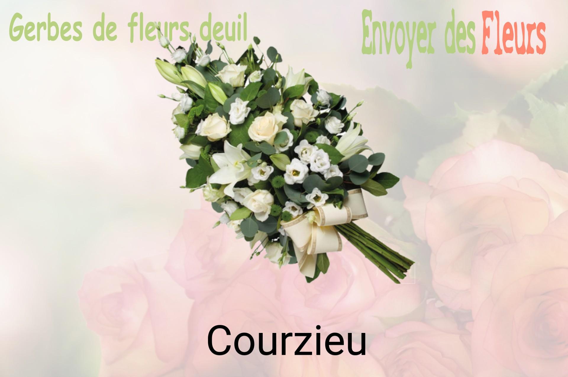Gerbe de fleurs de deuil livrée à Courzieu